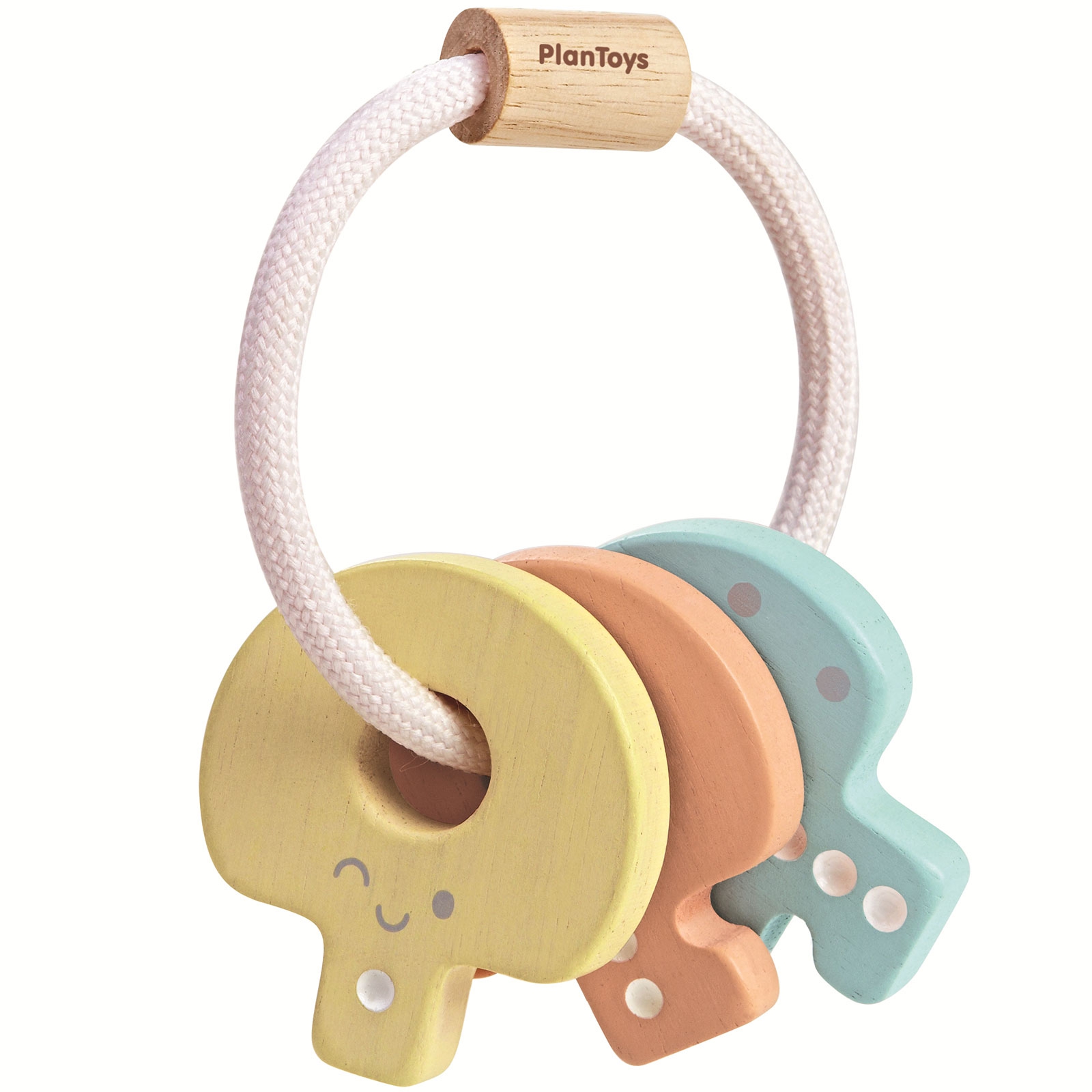 Hochet en bois clés pastel (Plan Toys) - Image 1