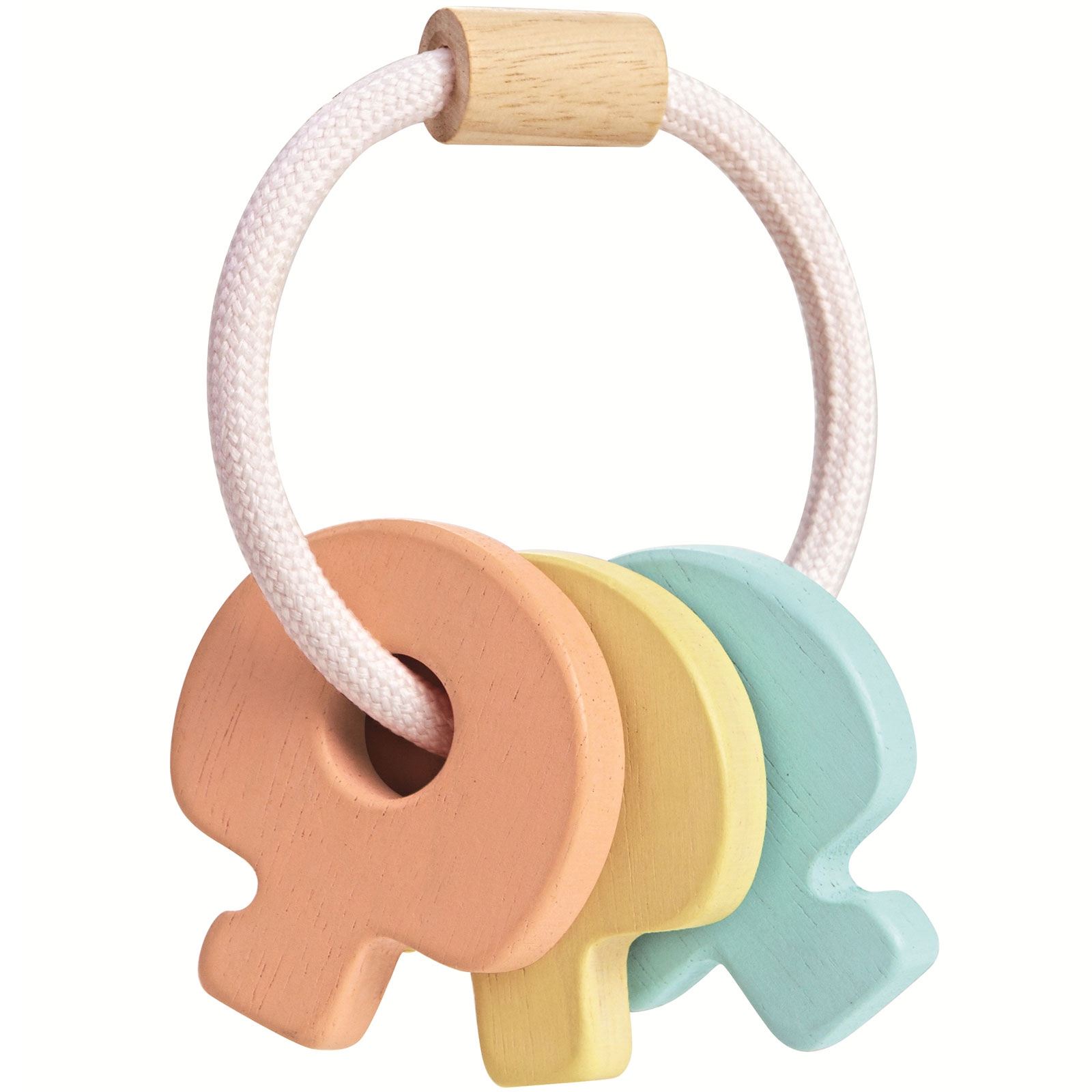 Hochet en bois clés pastel (Plan Toys) - Image 2