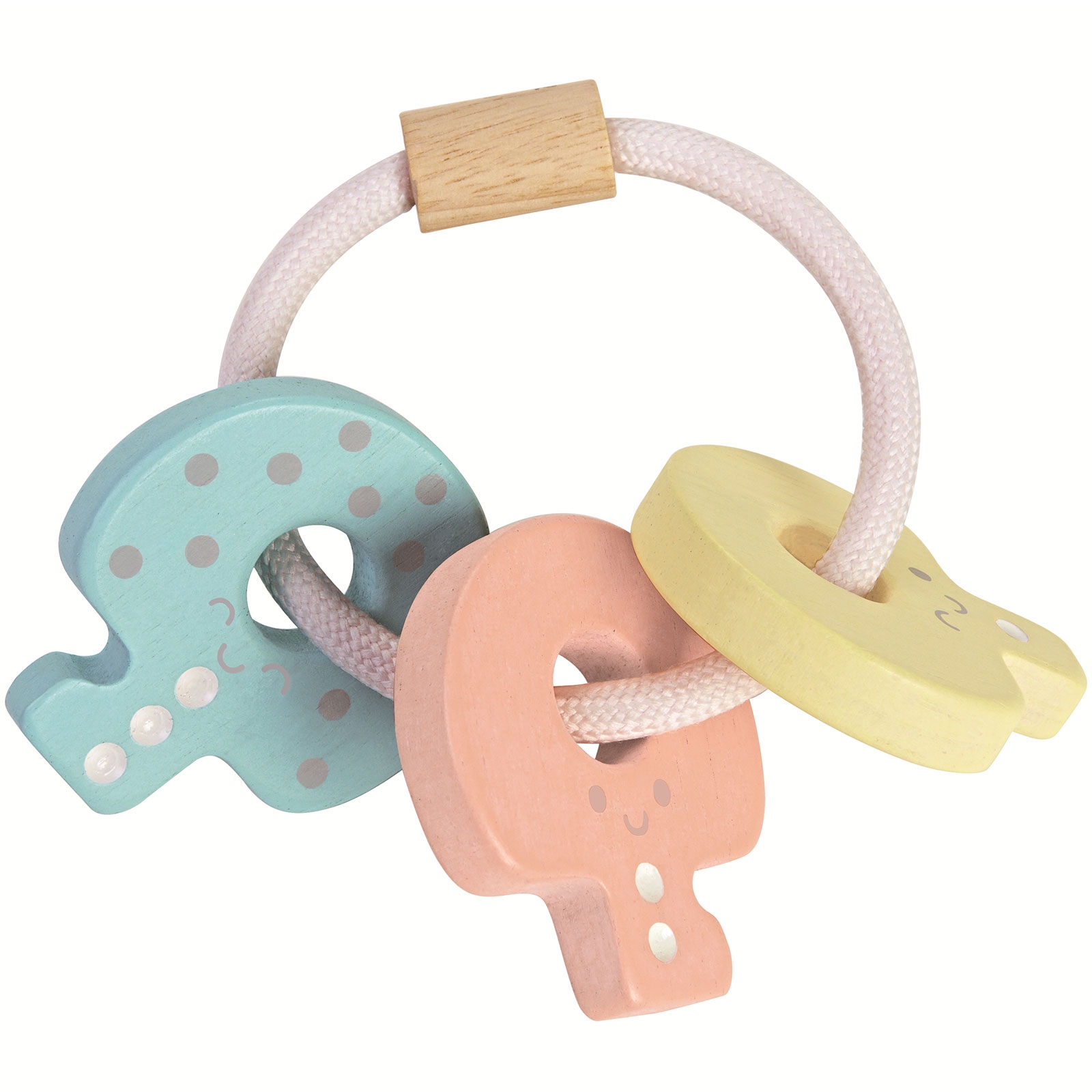 Hochet en bois clés pastel (Plan Toys) - Image 3