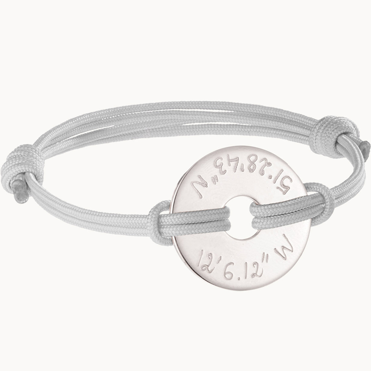 Bracelet papa sur cordon Cible personnalisable (argent 925°) (Merci Maman) - Image 6