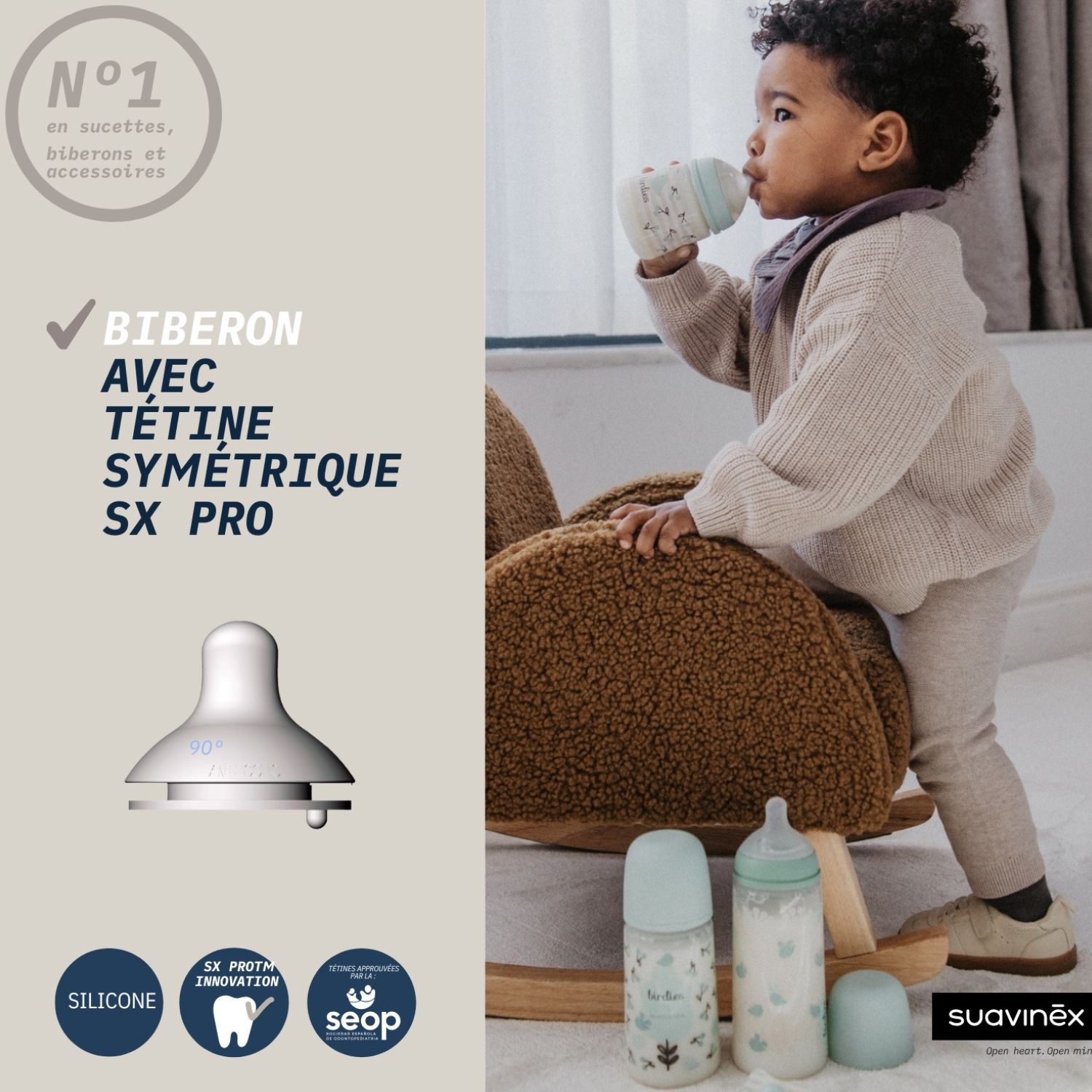 Biberon tétine SXPro L Birdies Vert (360Ml) (Suavinex) - Image 3