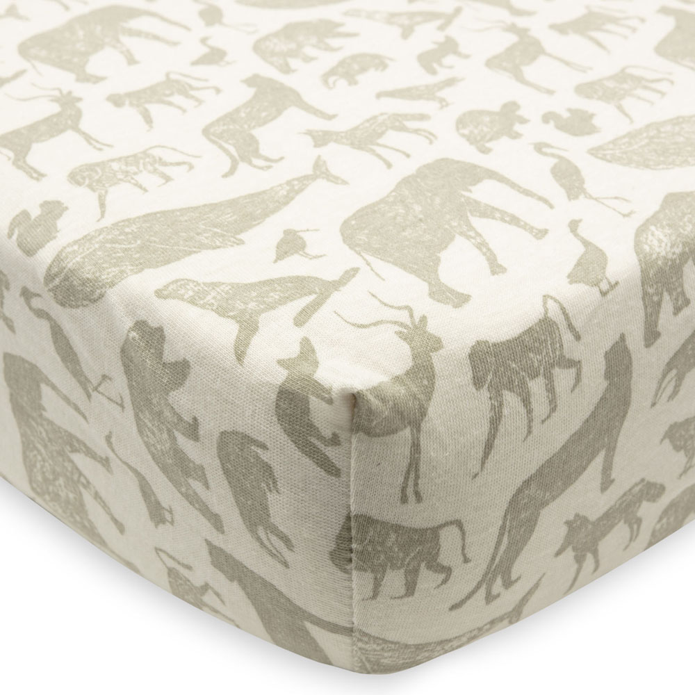 Drap housse en jersey Animals Olive Green (40 x 80 cm) (Jollein) - Image 6