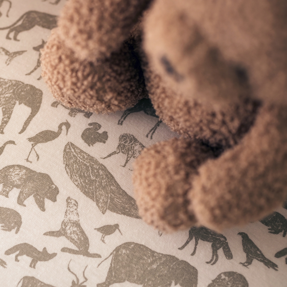 Drap housse en jersey Animals Olive Green (40 x 80 cm) (Jollein) - Image 4