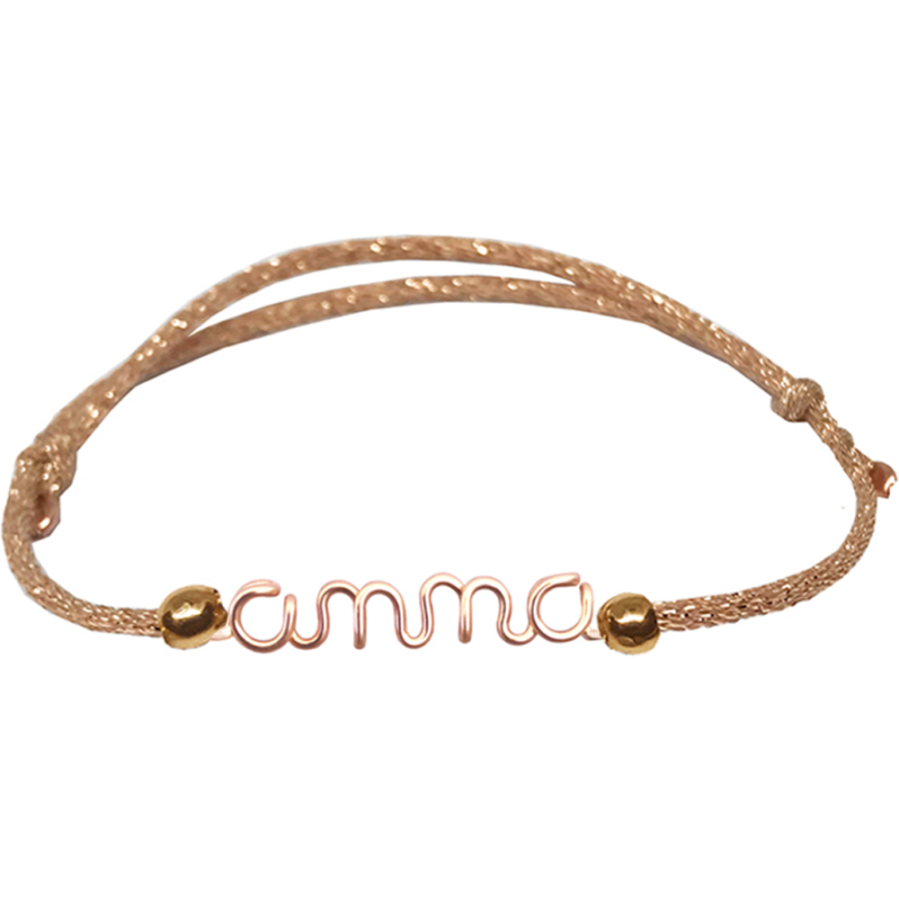 Padam Padam - Bracelet cordon paillette Prénom goldfilled rose (personnalisable)