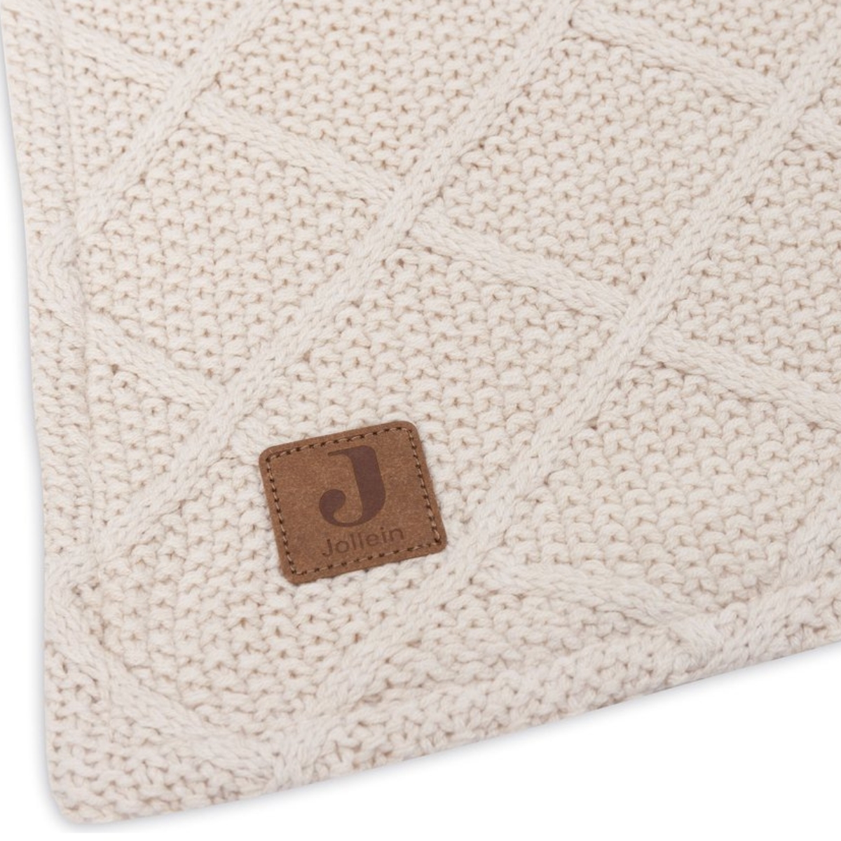 Couverture en polaire Check Knit Oatmeal (75 x 100 cm) (Jollein) - Image 7