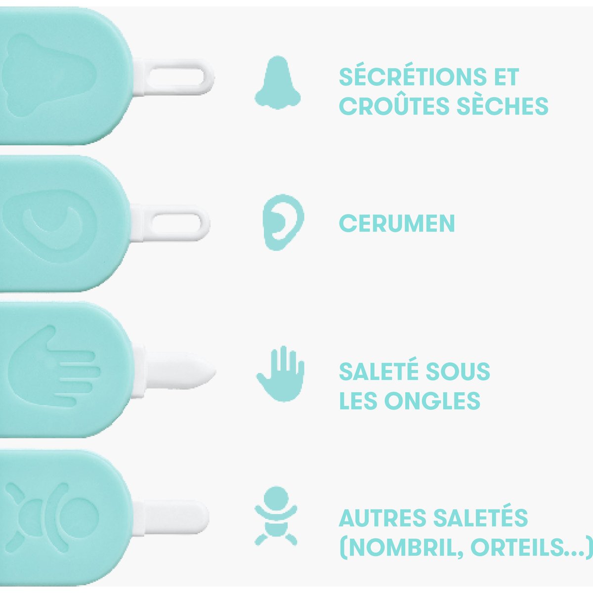 Curette 3-en-1 nez ongles et oreilles (Frida) - Image 5