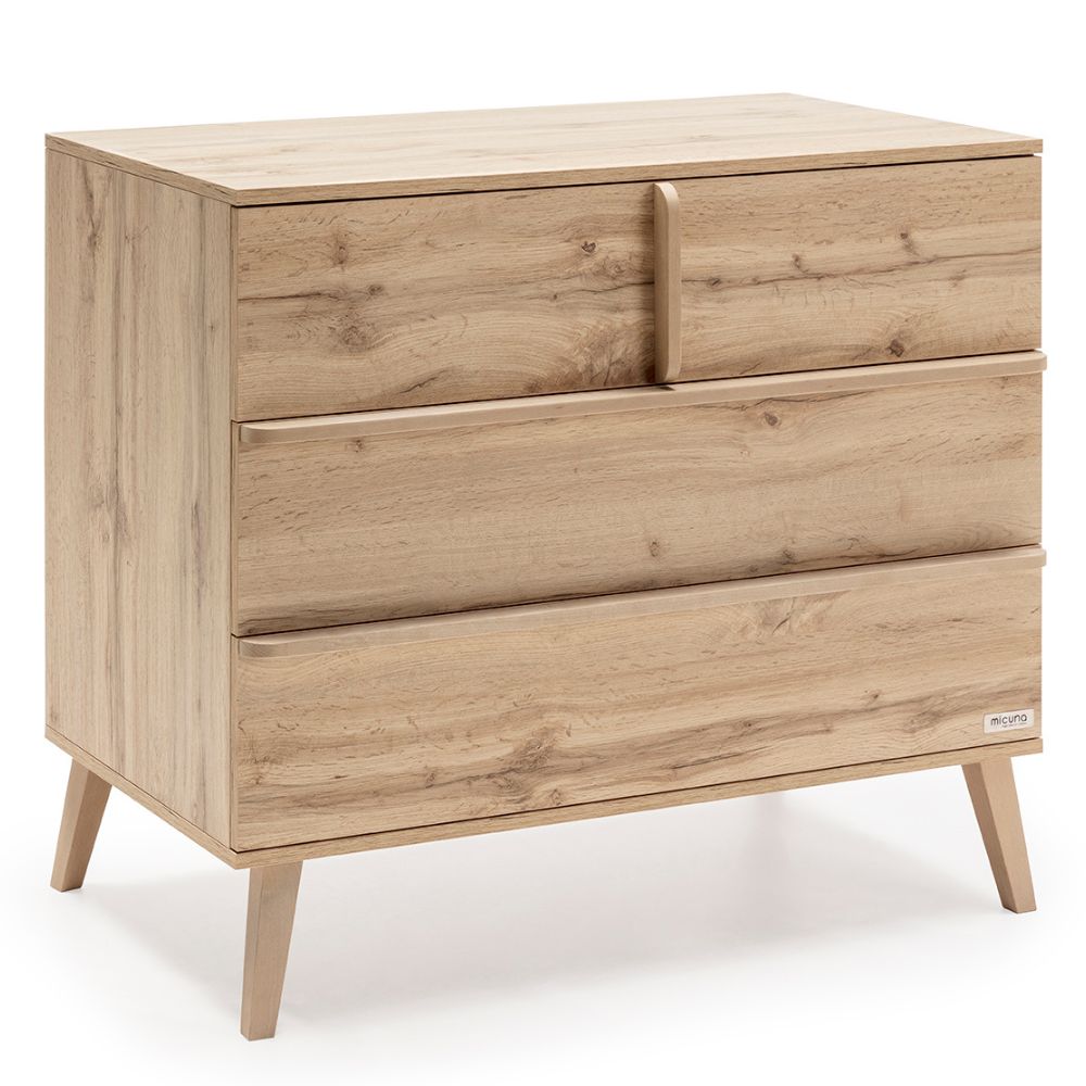 Micuna - Commode 3 tiroirs Martha finition chêne