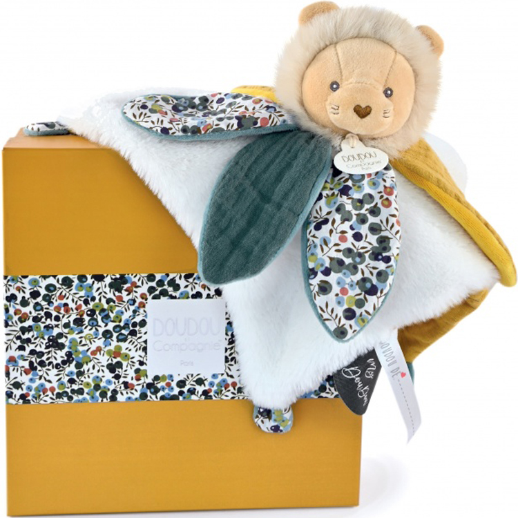 Doudou Et Compagnie - Doudou plat pétale Lion Boh'aime (27 cm)