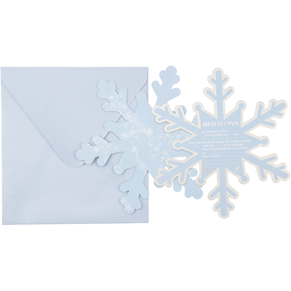 Arty Fêtes Factory - Lot de 8 invitations et enveloppes Flocons