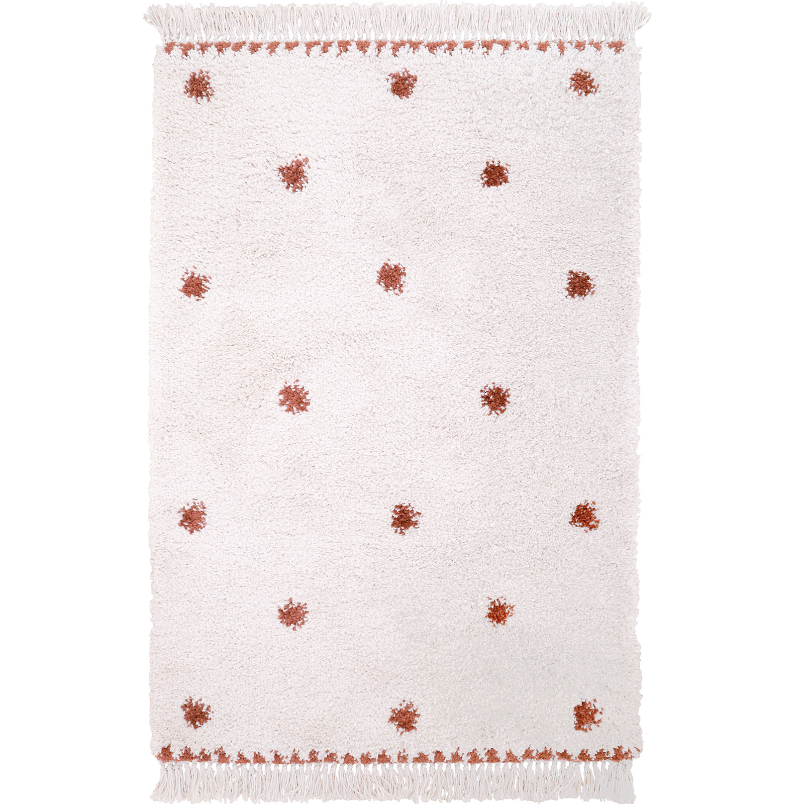 Tapis rectangulaire pois terracotta Wooly (100 x 150 cm) (Nattiot) - Image 1