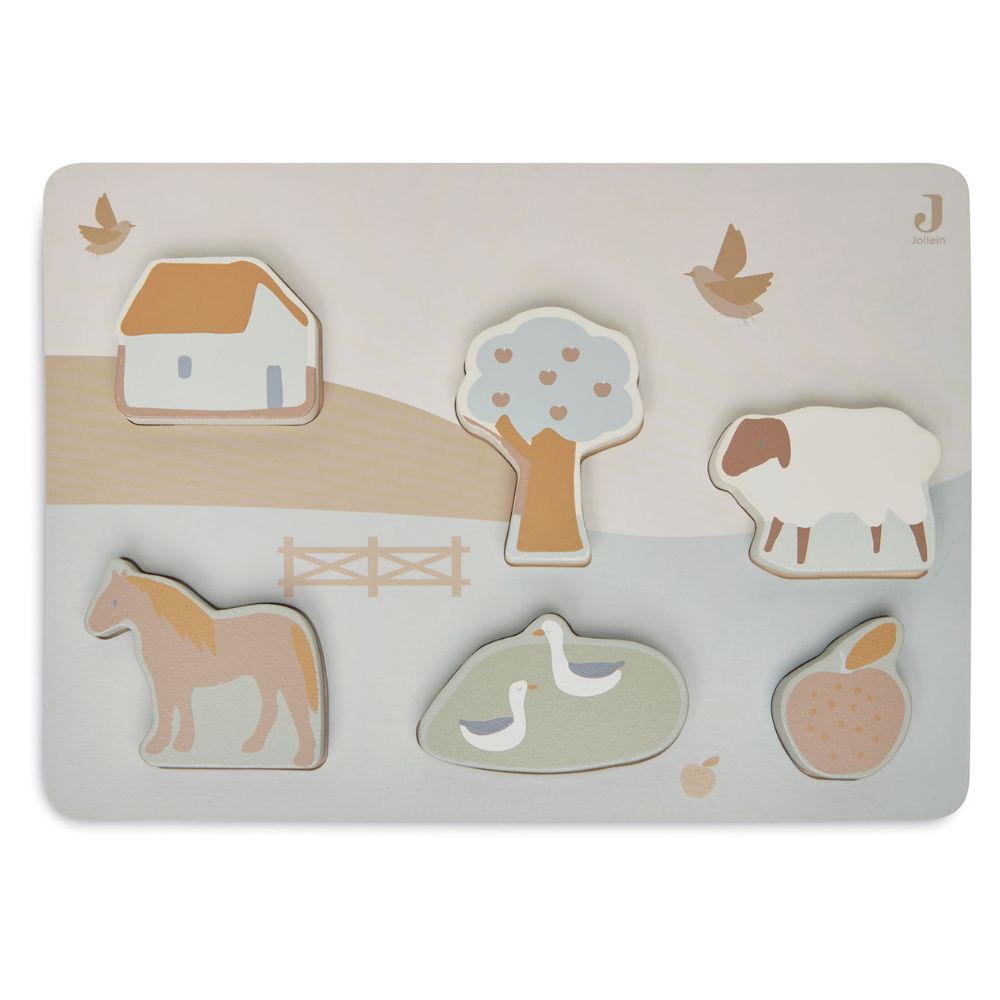 Puzzle en bois Farm (6 pièces) (Jollein) - Image 1