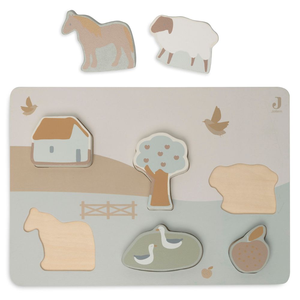 Puzzle en bois Farm (6 pièces) (Jollein) - Image 2