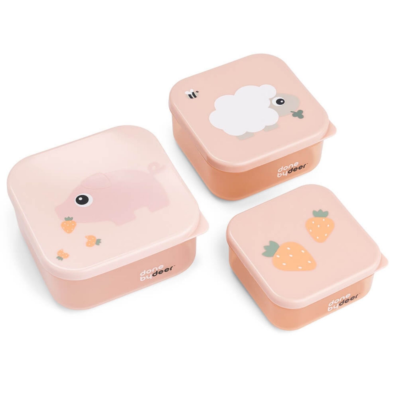 Boîte à goûter lot de 3 Tiny farm Rose