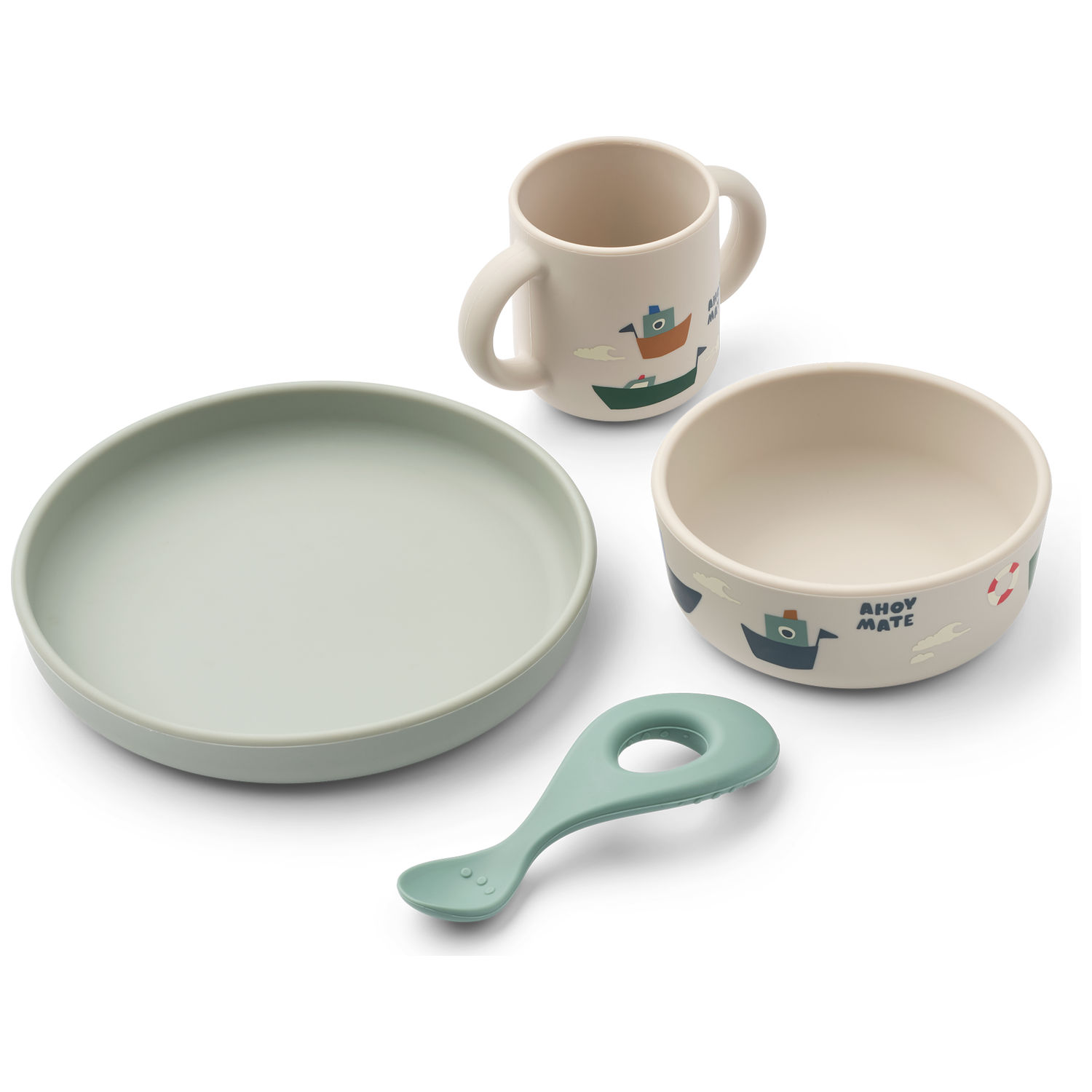 Liewood - Coffret repas en silicone Vivi Sailing Sandy (4 pièces)