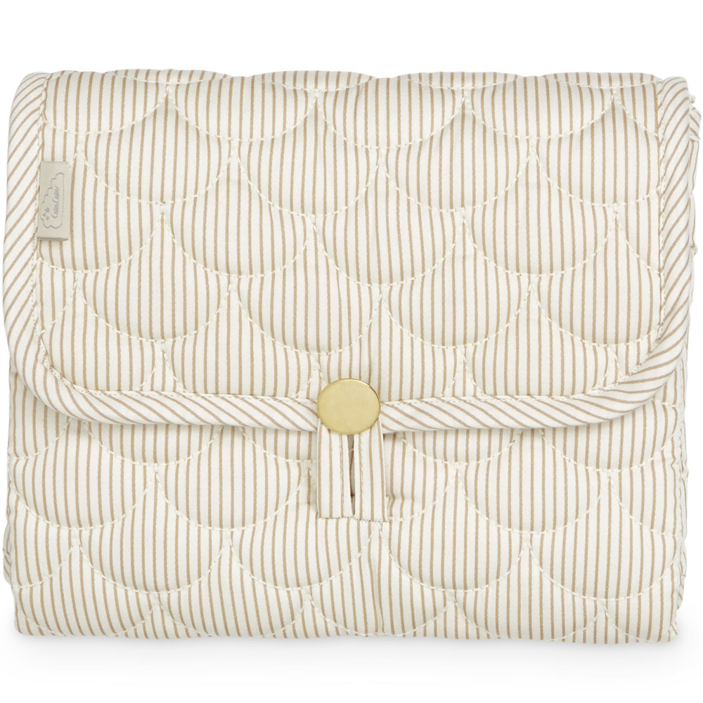 Cam Cam Copenhagen - Tapis à langer de voyage matelassé Classic Stripes Camel