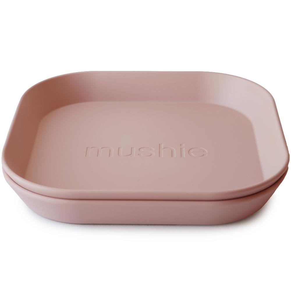 Mushie - Lot de 2 assiettes carrées Blush