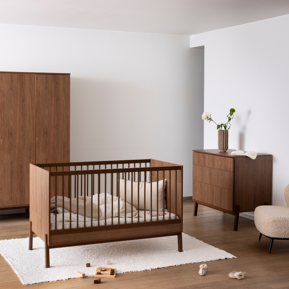 Lit bébé évolutif Ashi Chestnut (140 x 70 cm) (Quax) - Image 2