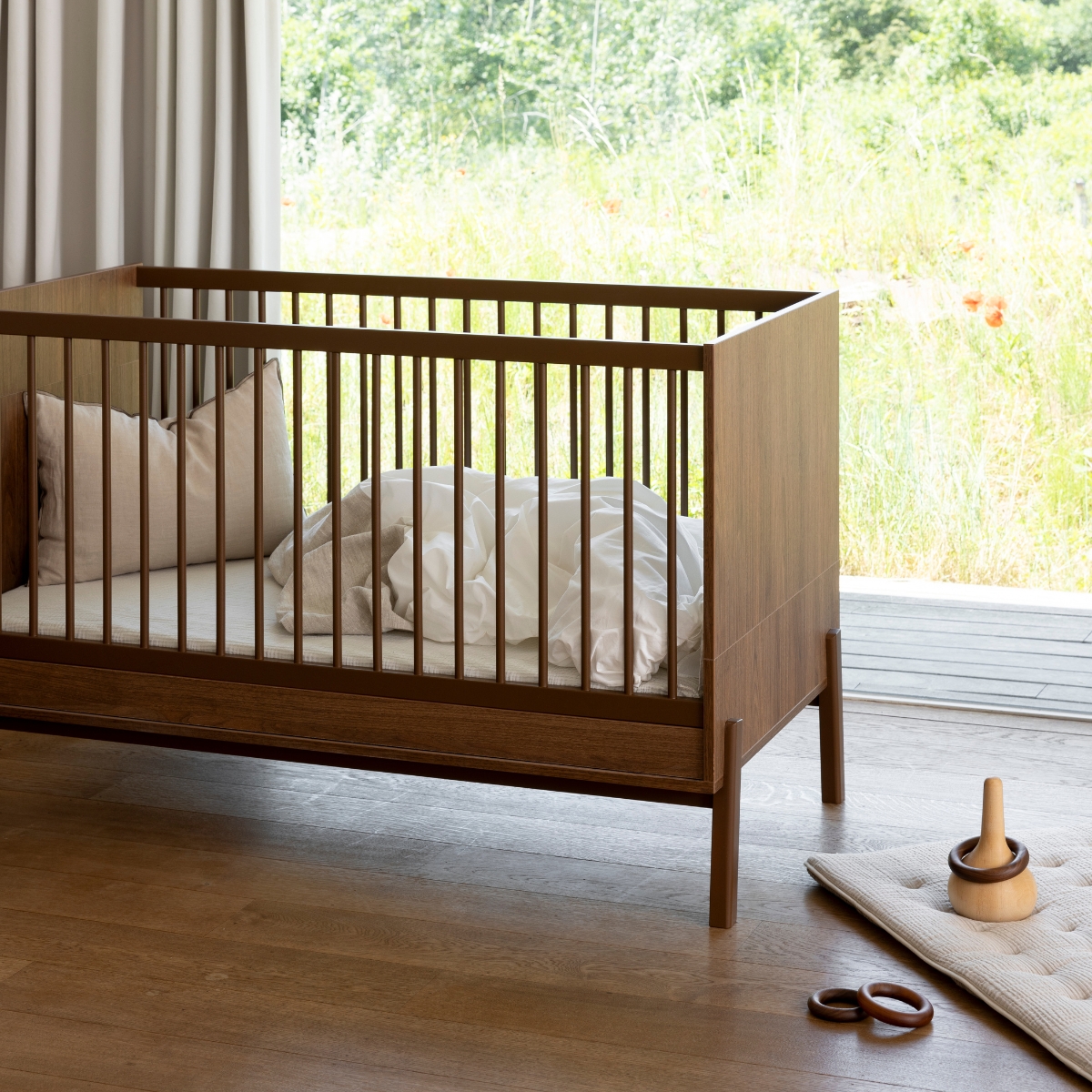 Lit bébé évolutif Ashi Chestnut (140 x 70 cm) (Quax) - Image 4