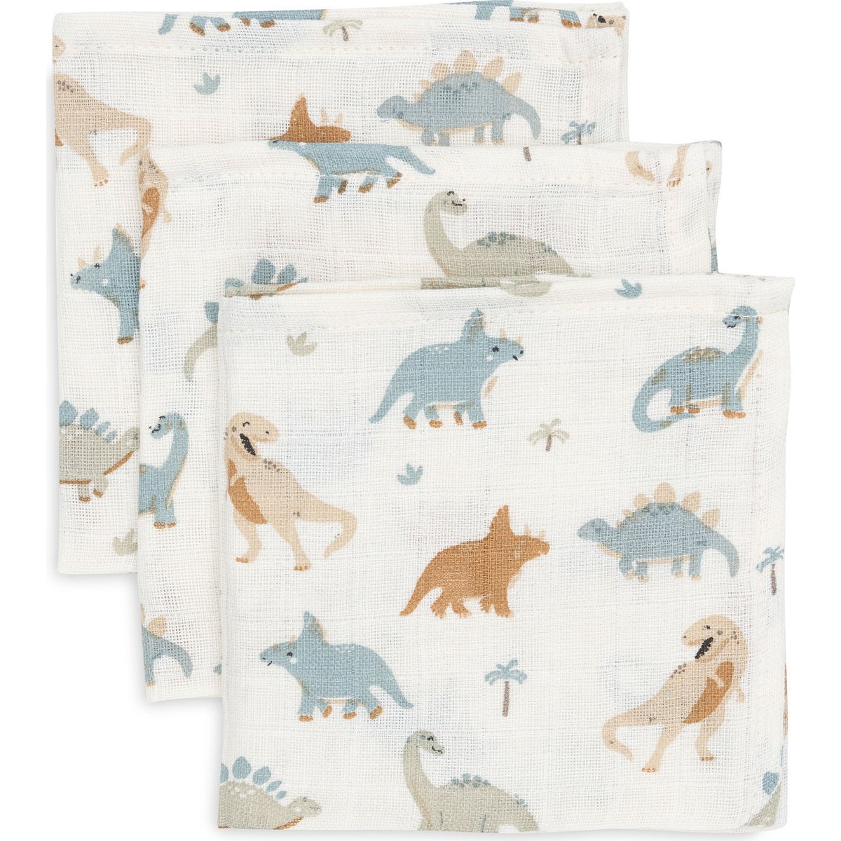 Jollein - Lot de 3 mini langes en gaze de coton Roarsome (31 x 31 cm)