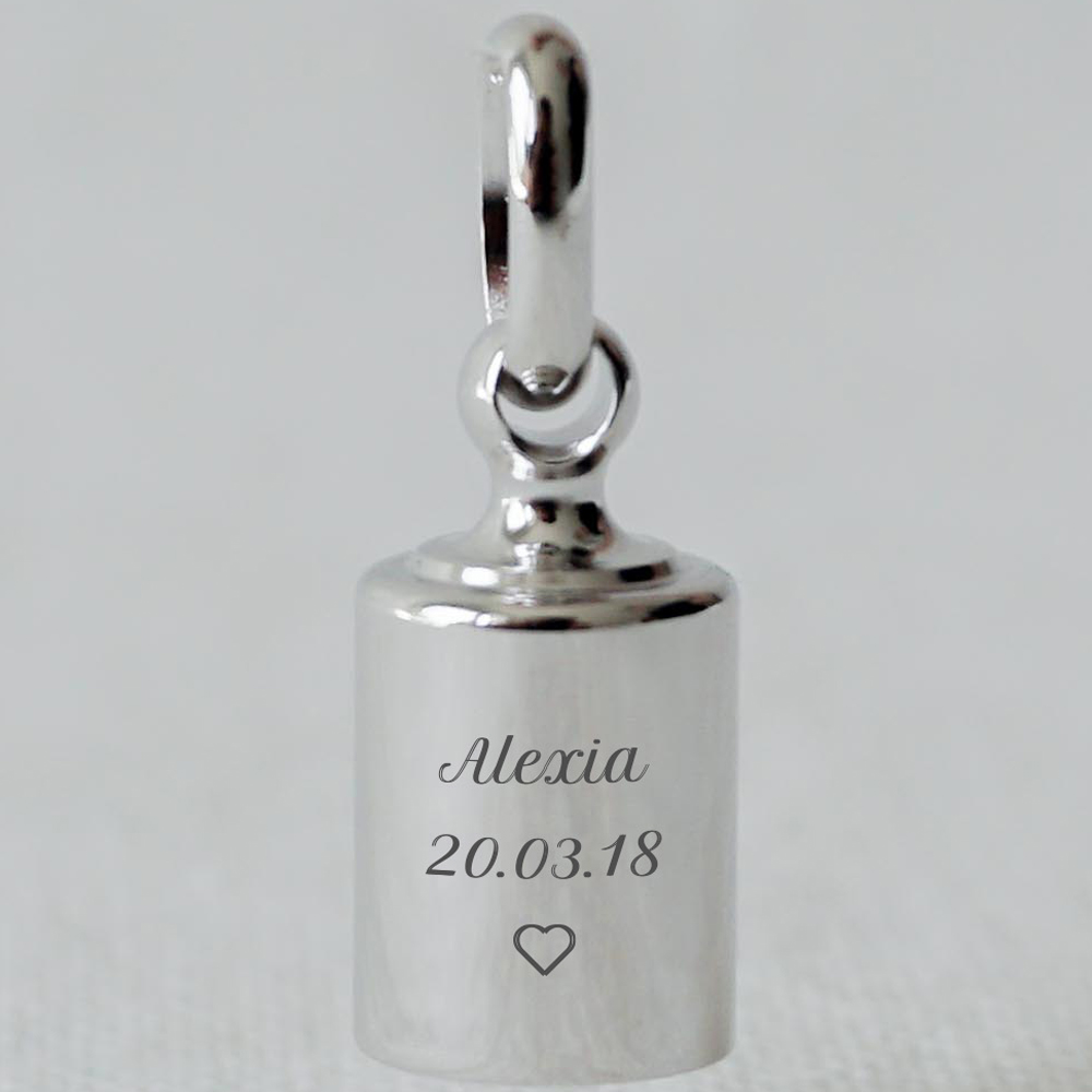 Pendentif personnalisable en argent rhodié (Mon Petit Poids) - Image 1