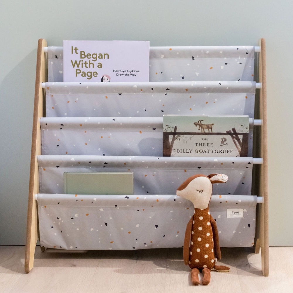 Bibliothèque en tissu recyclé Terrazzo gris clair (3 sprouts) - Image 2