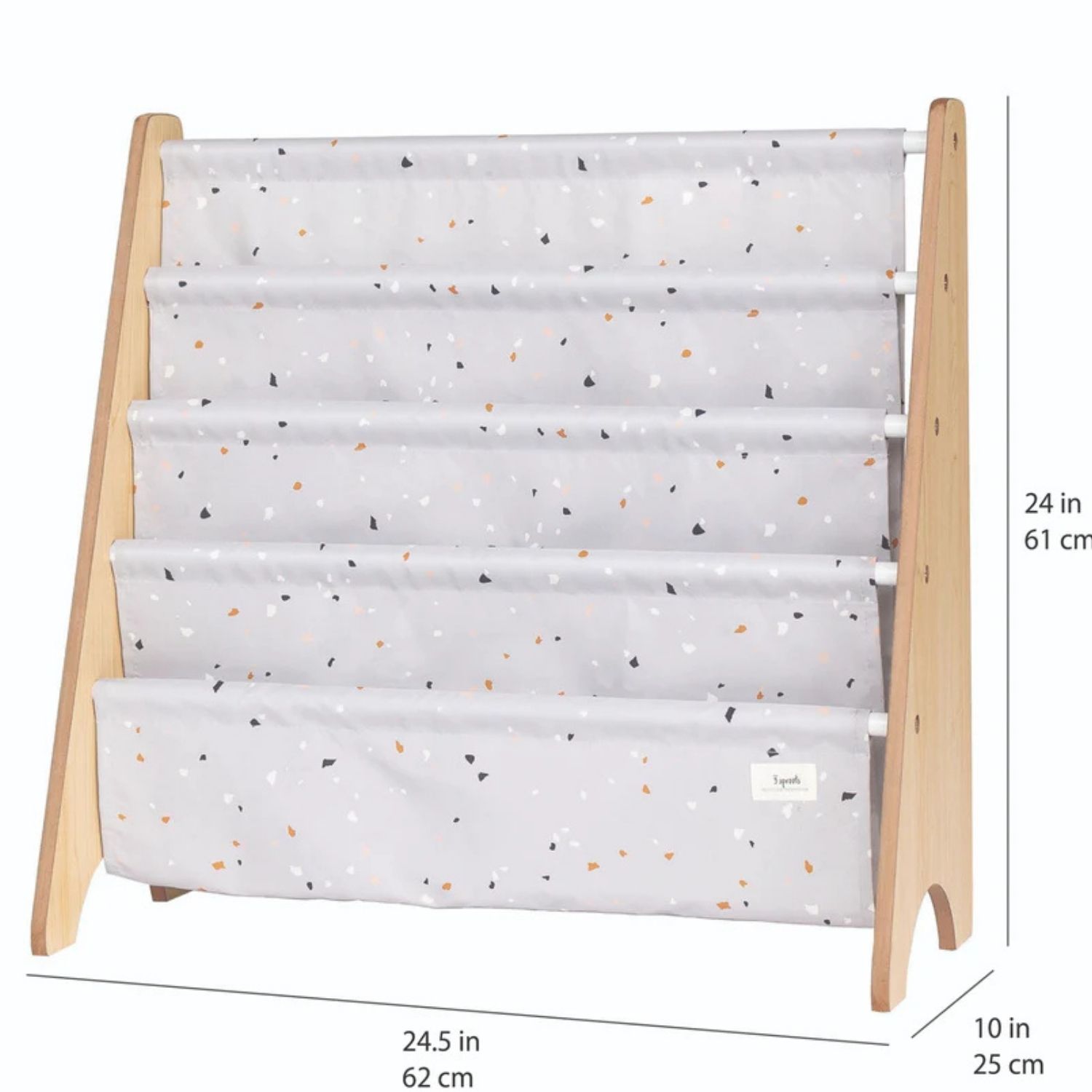 Bibliothèque en tissu recyclé Terrazzo gris clair (3 sprouts) - Image 3