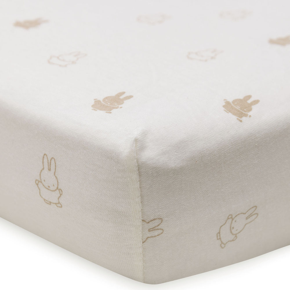 Drap housse en jersey Happy Miffy Nougat (60 x 120 cm) (Jollein) - Image 3