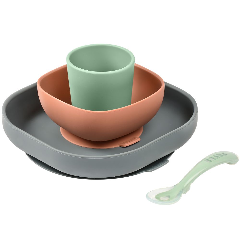 Coffret repas en silicone Minéral (4 pièces) (Béaba) - Image 1