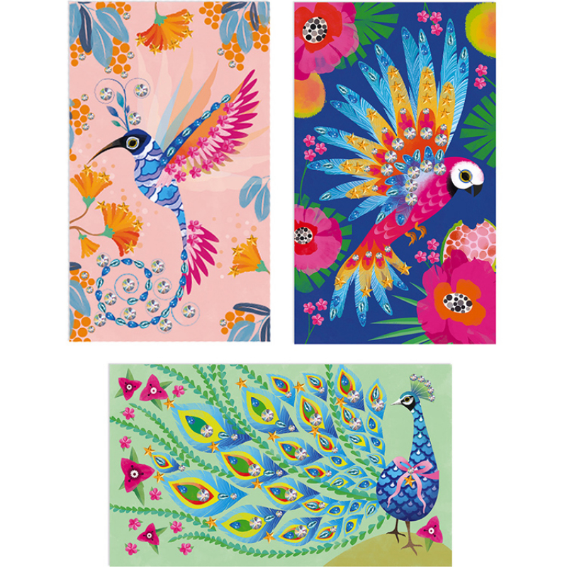 Cartes créatives Strass Bel oiseau Les ateliers du calme