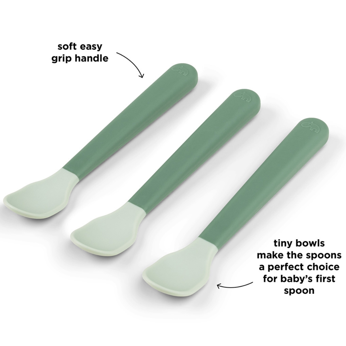 Lot de 3 cuillères bébé Easy-grip vert (Done by deer) - Image 7
