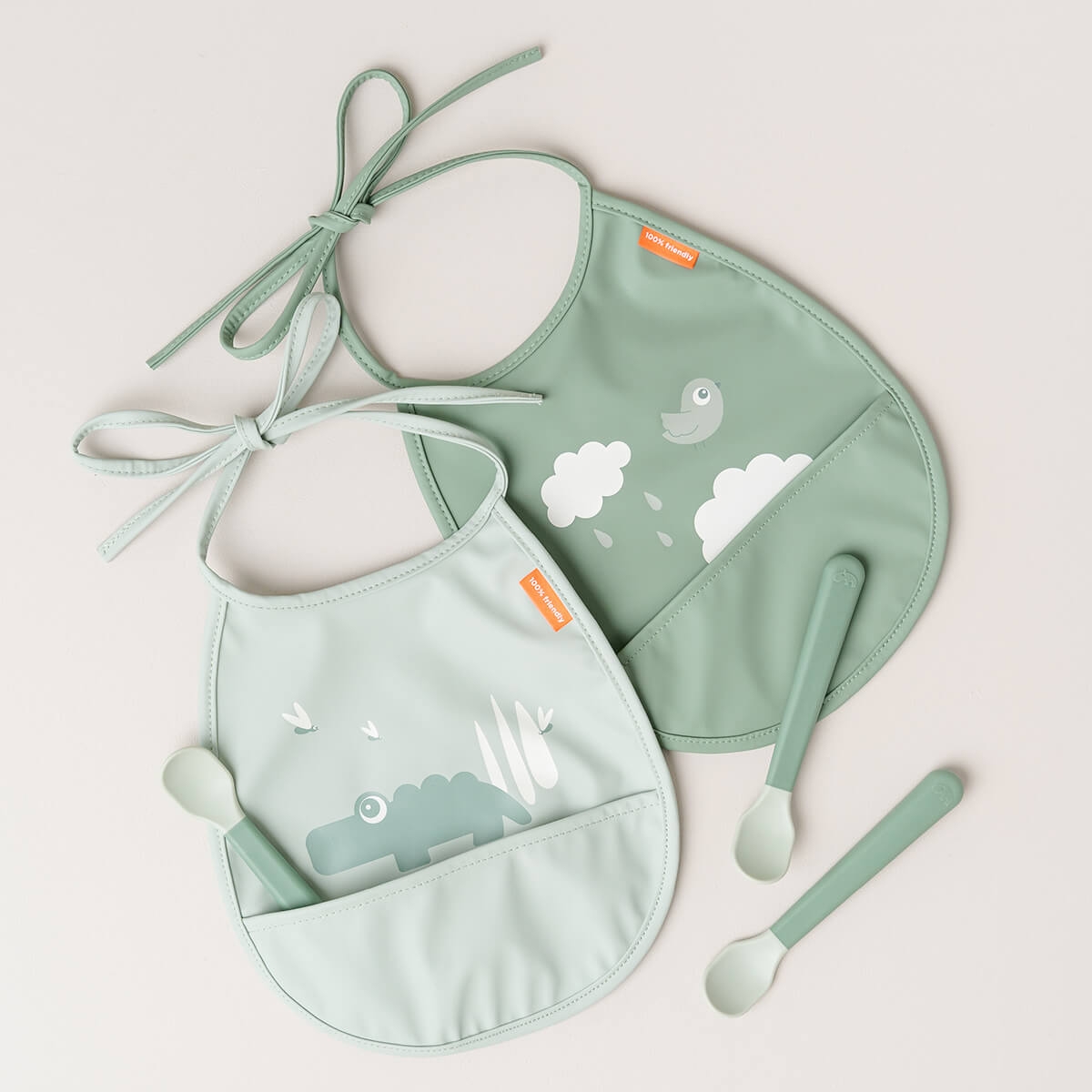Lot de 3 cuillères bébé Easy-grip vert (Done by deer) - Image 3