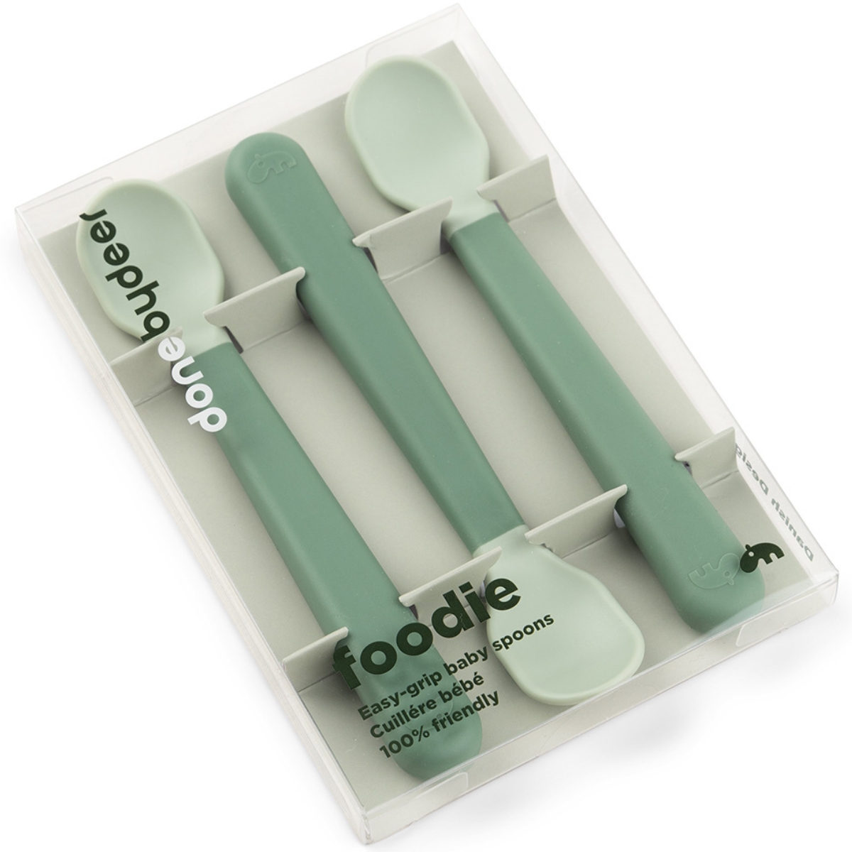 Lot de 3 cuillères bébé Easy-grip vert (Done by deer) - Image 8