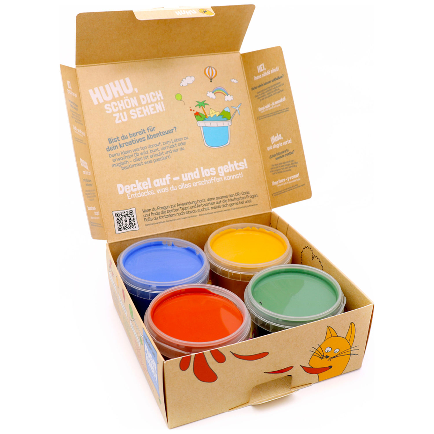 Coffret Aki peinture aux doigts naturelle et vegan (assort. 4 pots) - Reconditionné (Neogrün) - Image 5