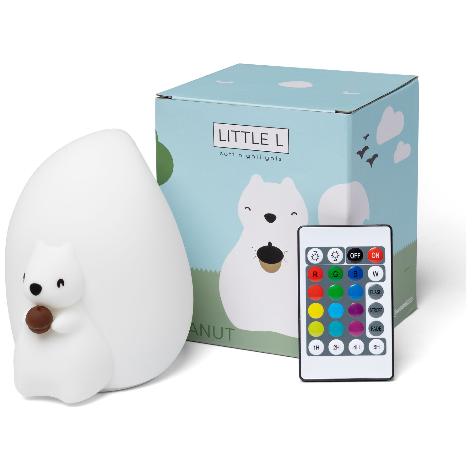 Veilleuse tactile en silicone Ecureuil Peanut avec télécommande (Little L) - Image 7