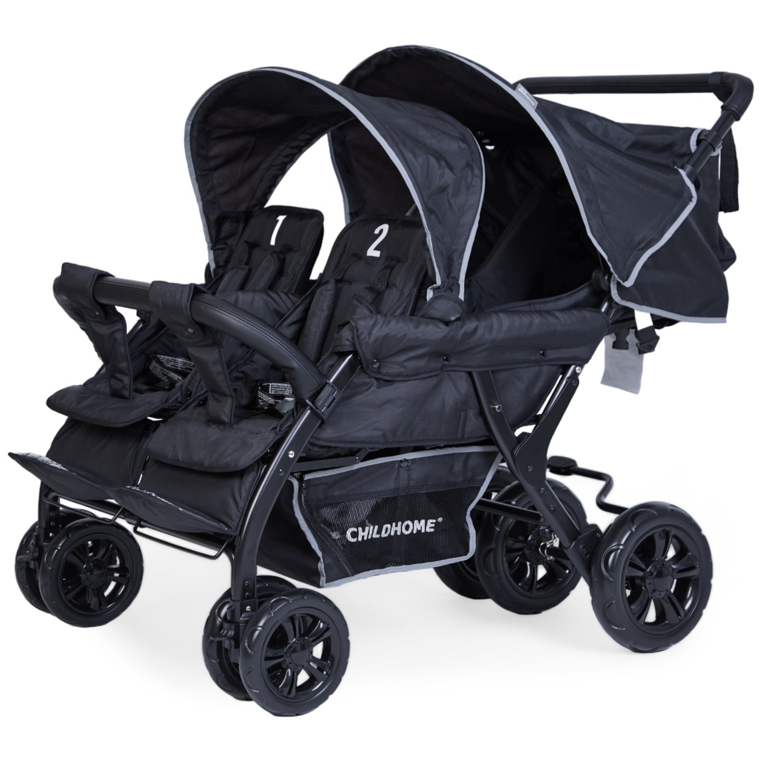Poussette quadruple noir