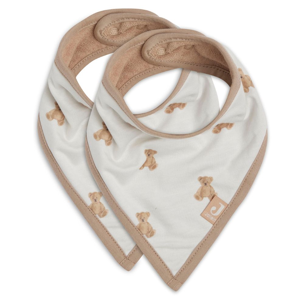 Jollein - Lot de 2 bavoirs bandana Teddy Bear