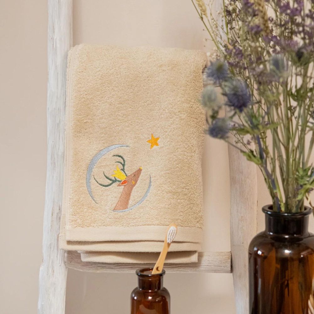 Serviette de bain jaune pâle daim (70 x 140 cm) (L'oiseau bateau) - Image 2