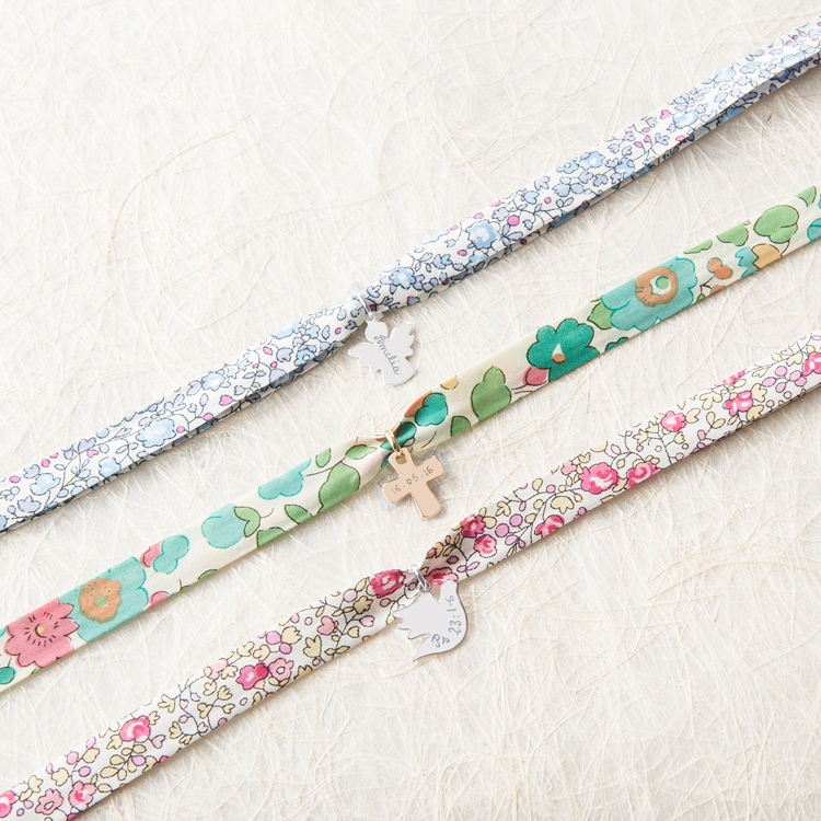 Bracelet enfant Liberty avec colombe personnalisable (argent 925°) (Merci Maman) - Image 5