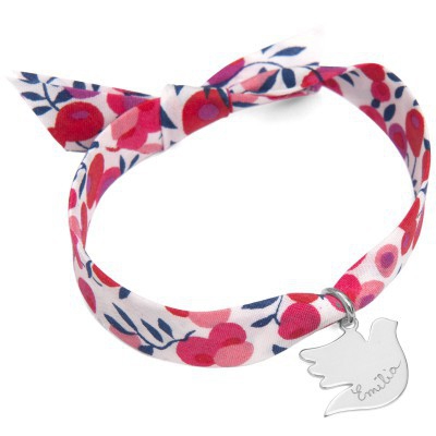 Bracelet enfant Liberty avec colombe personnalisable (argent 925°) (Merci Maman) - Image 6