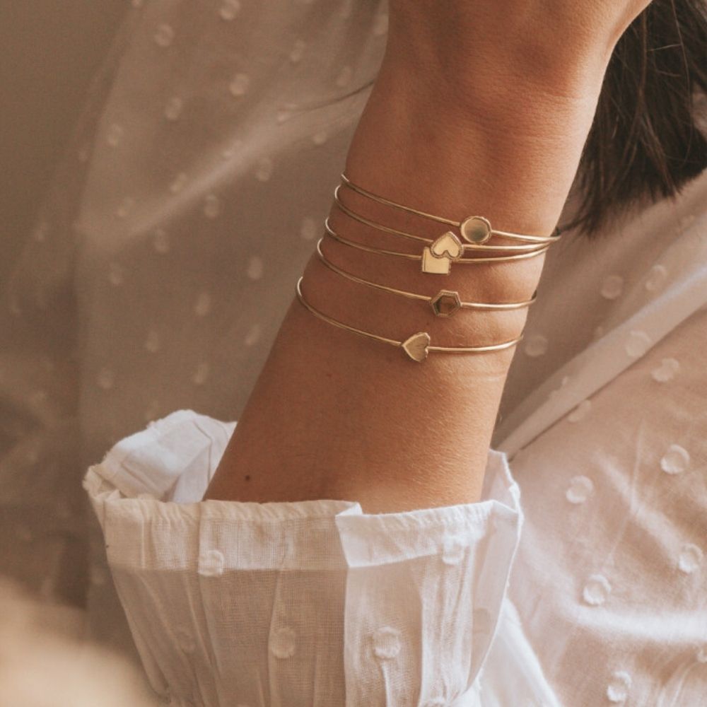 Jonc Joséphine en plaqué or jaune (personnalisable) (Mon Petit Poids) - Image 1