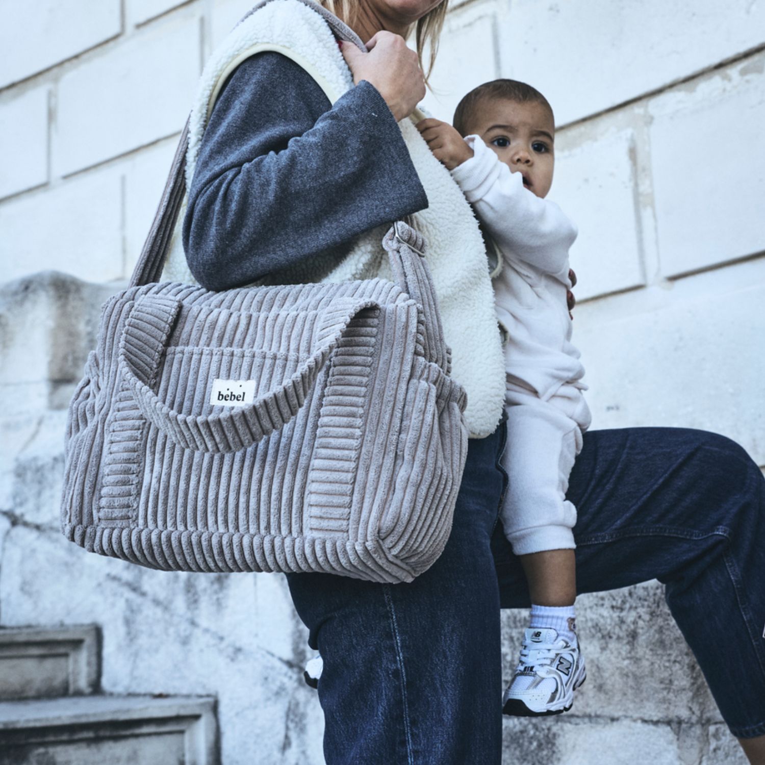 BEBEL - Sac à langer Middle Capsule velours Mink