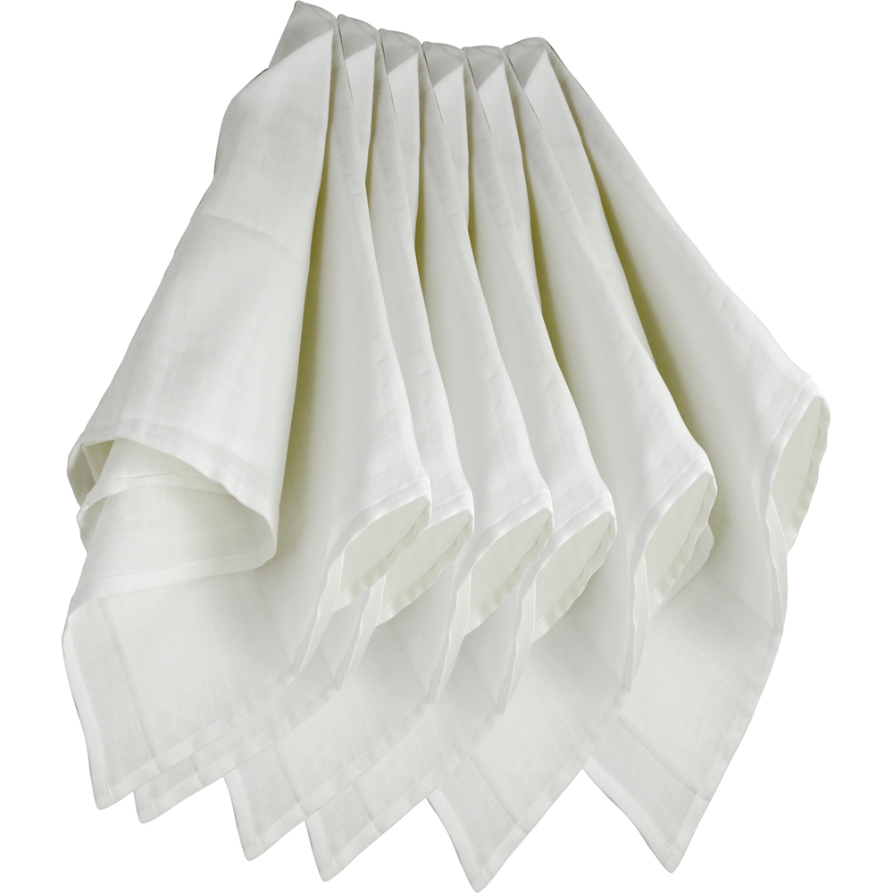 Trois Kilos Sept - Lot de 6 langes en mousseline de coton Blanc (70 x 70 cm)