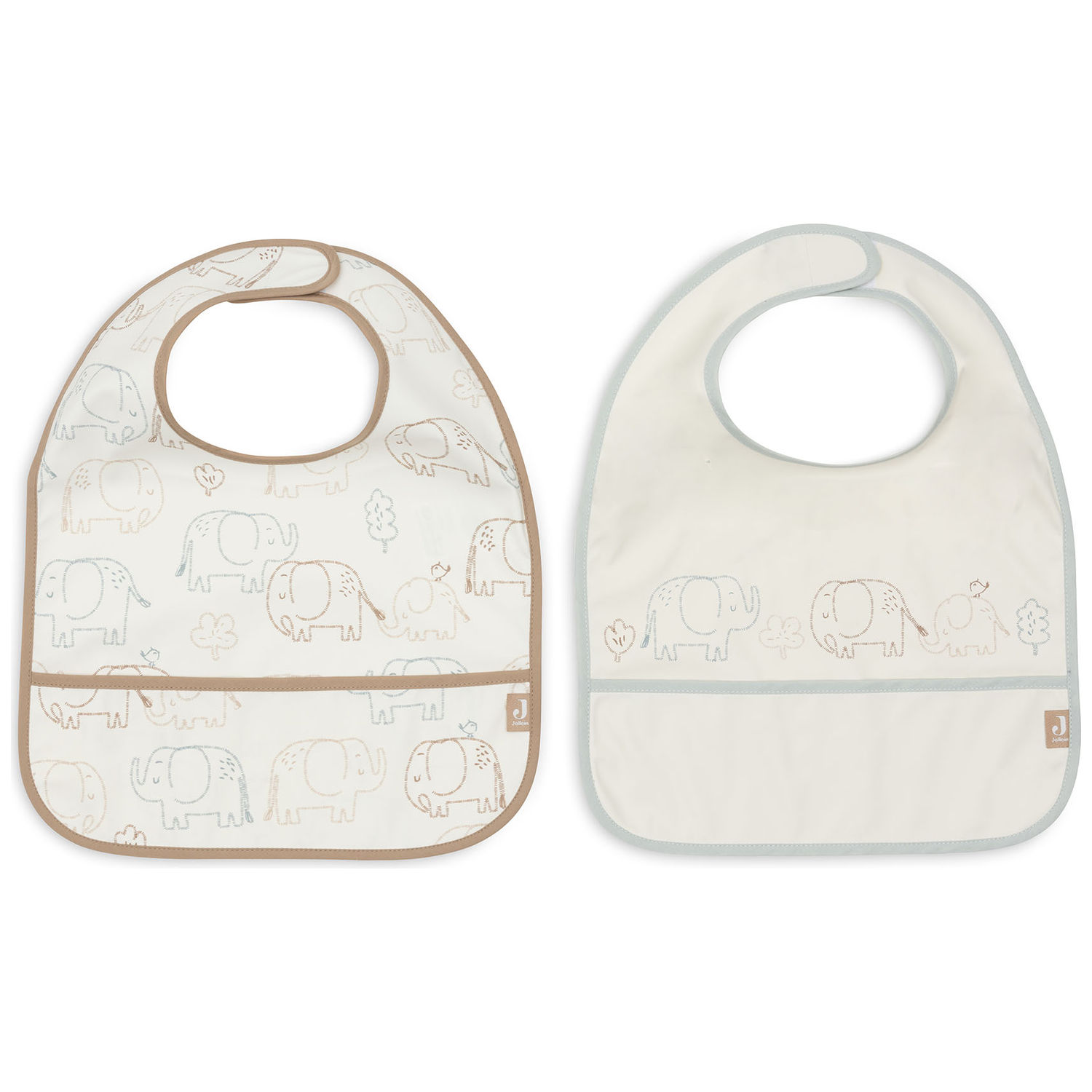 Lot de 2 bavoirs plastifiés Elephant Tales (Jollein) - Image 3