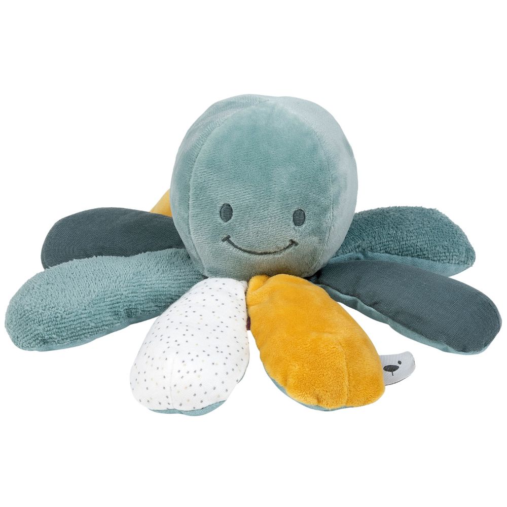 Nattou - Peluche d'activités Pieuvre Lapidou vert-ocre (20 cm)
