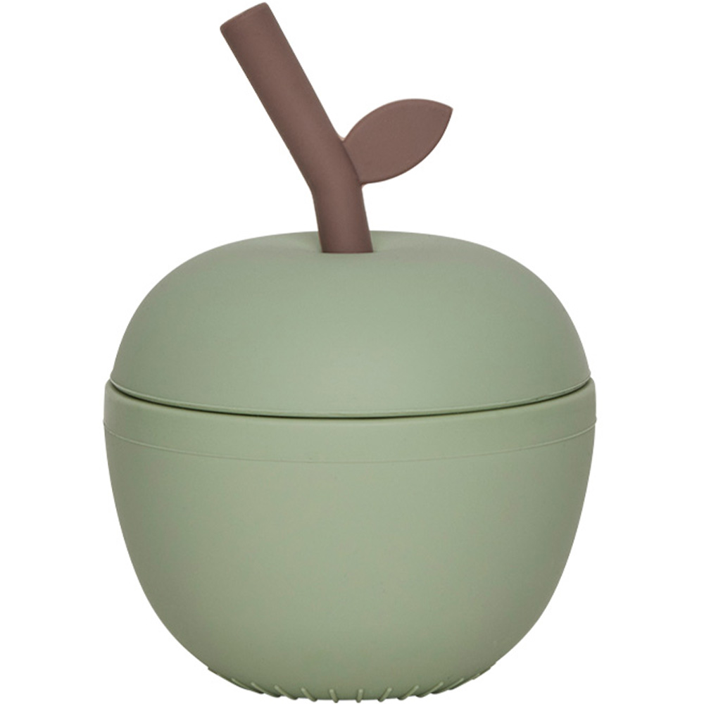 OYOY Mini - Tasse en silicone avec paille Pomme green
