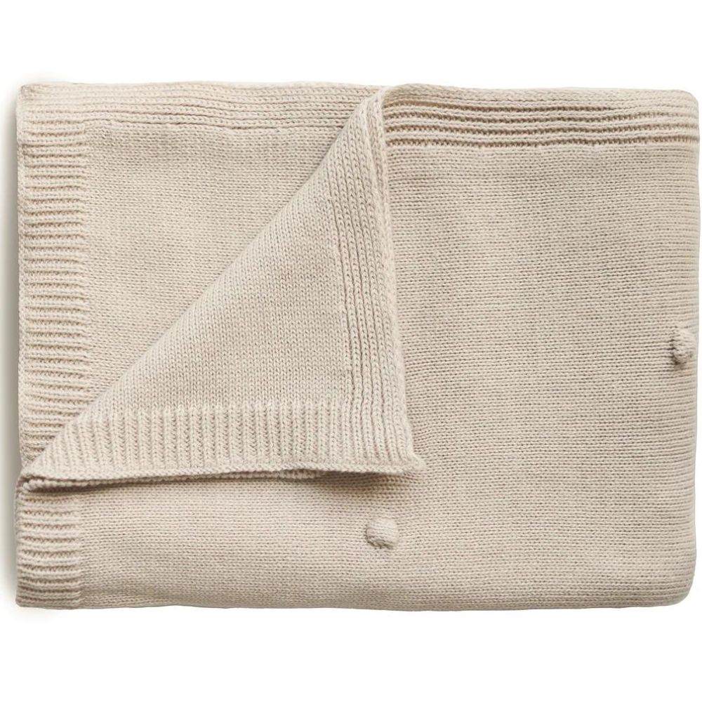 Couverture tricotée en coton bio Textured Dots Off White (80 x 100 cm) (Mushie) - Image 1