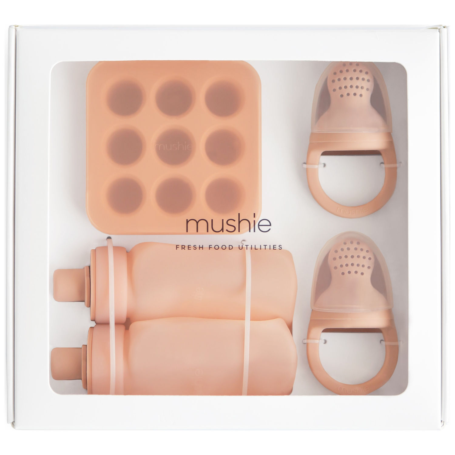 Mushie - Coffret d'initiation au repas Fresh Food Blush (5 pièces)
