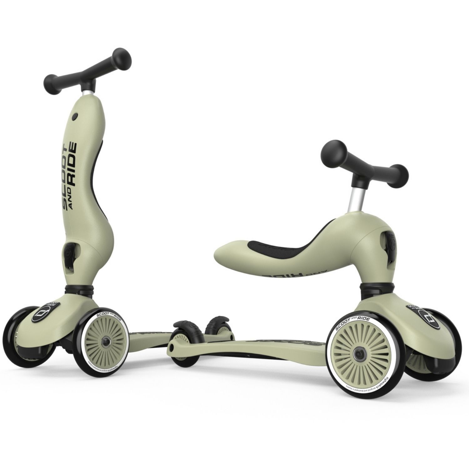 Porteur évolutif en trottinette Highwaykick 1 Olive