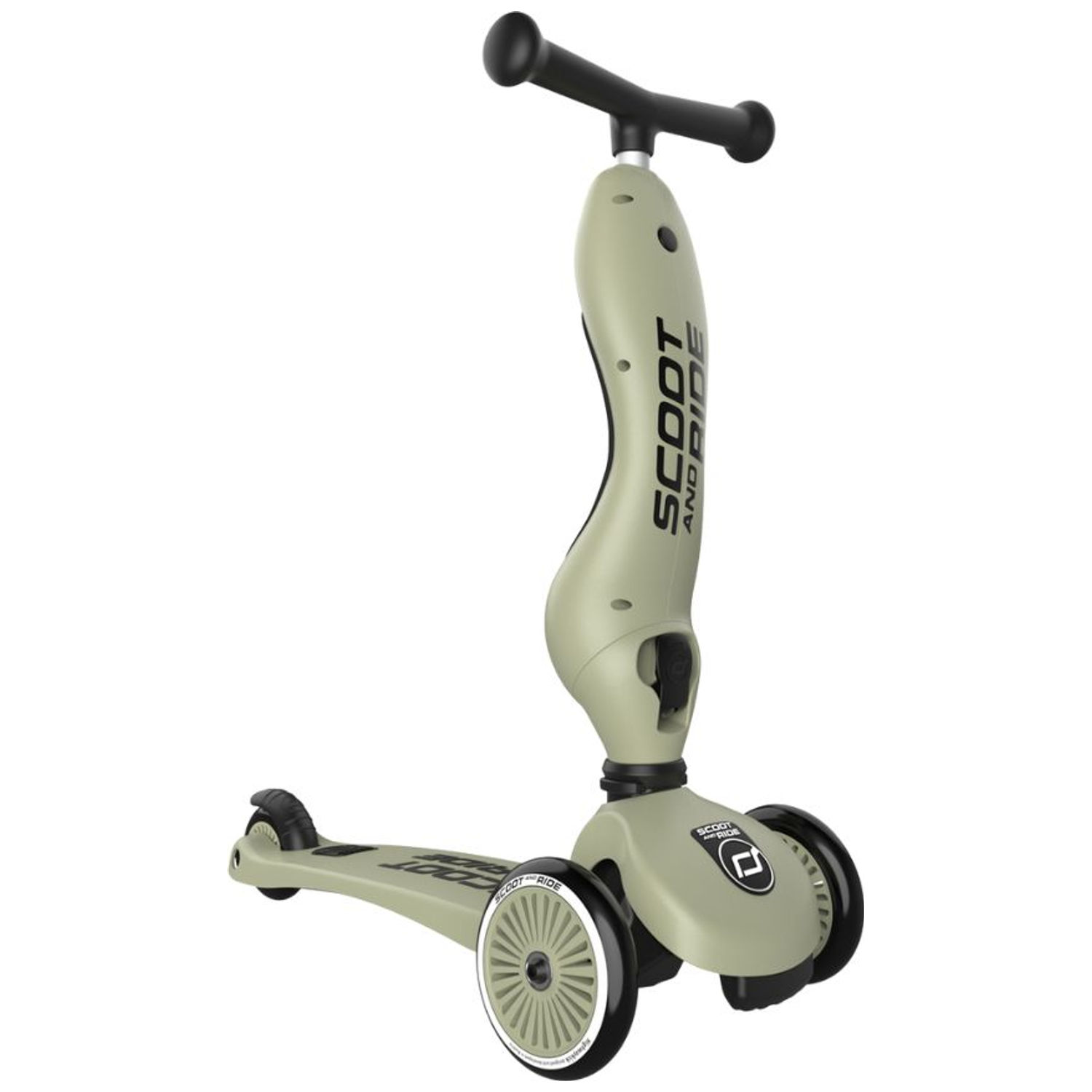 Porteur évolutif en trottinette Highwaykick 1 Olive (Scoot And Ride) - Image 1