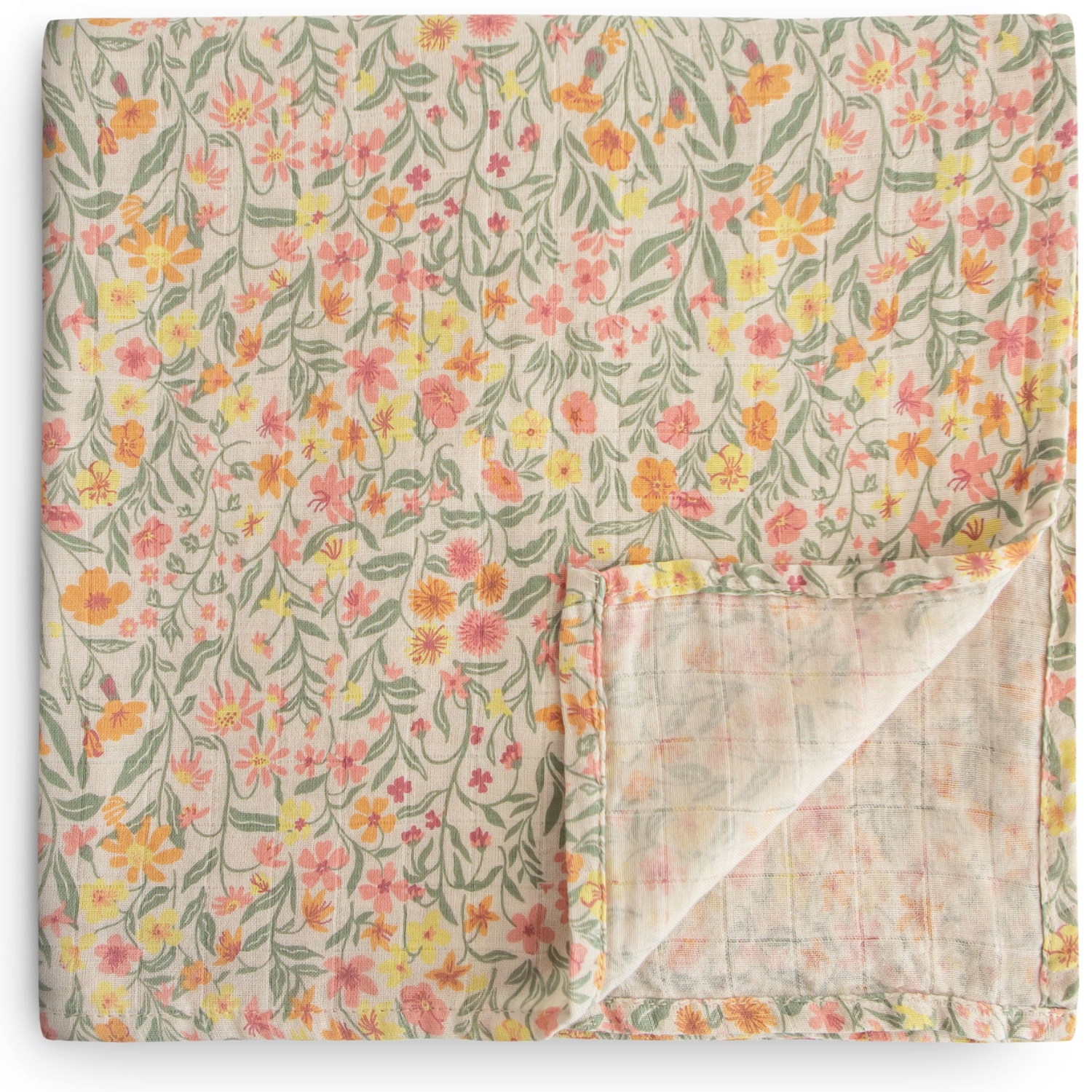 Maxi lange en coton Pastel Blooms (120 x 120 cm) (Mushie) - Image 1